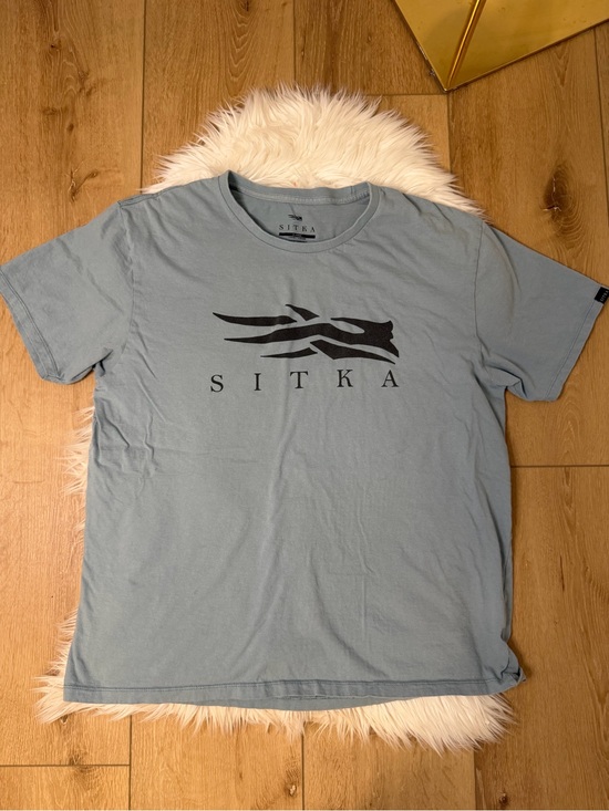 sitka Other - Sitka Men's Short Sleeve Logo Tee in Light Blue 100%‎ Pima Cotton XL
